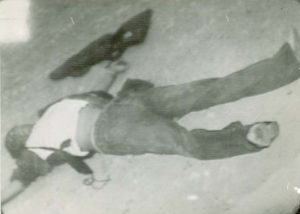 Acosta's body after it was dragged from the house the Mexican police had set on fire.